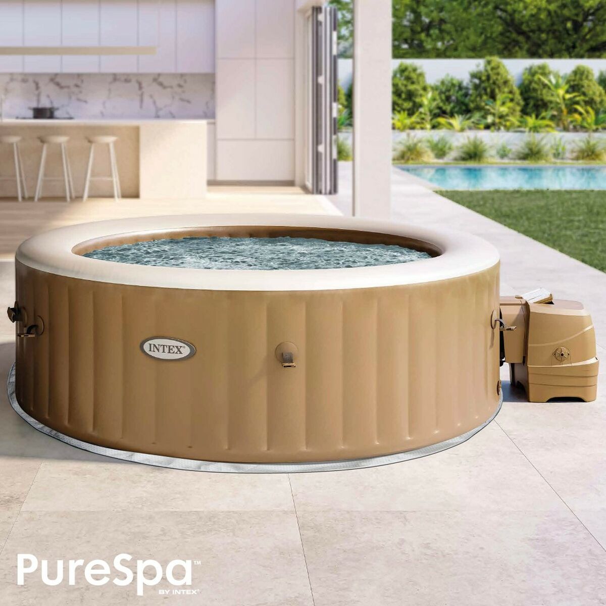 Uppblåsbart spa Intex 236 x 71 x 236 cm Brun 1339 L